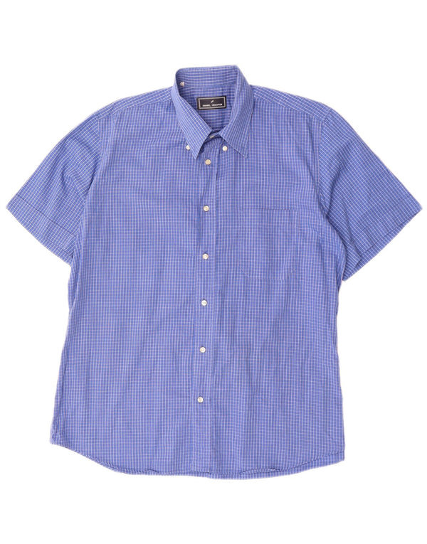 Daniel Hechter Mens Short Sleeve Shirt XL Blue Check