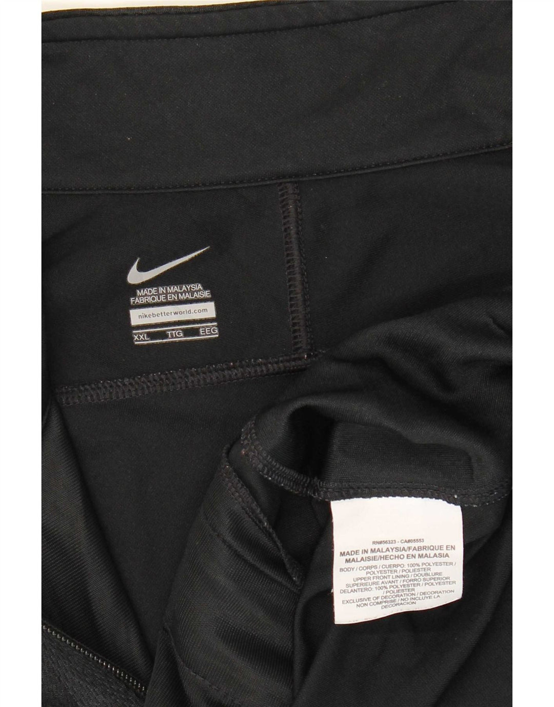 Nike Mens Tracksuit Top Jacket 2XL Black Polyester