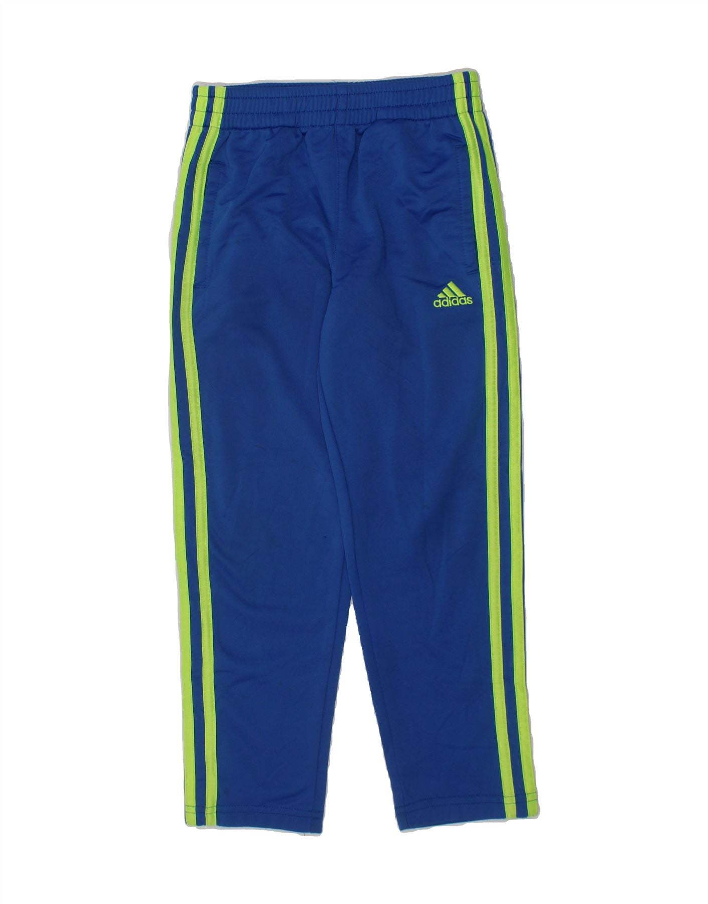 ADIDAS Boys Tracksuit Trousers 5-6 Years Blue Polyester Vintage