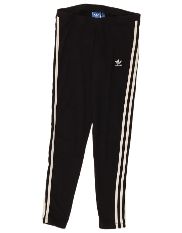 Adidas Womens Leggings UK 14 Medium Black Cotton