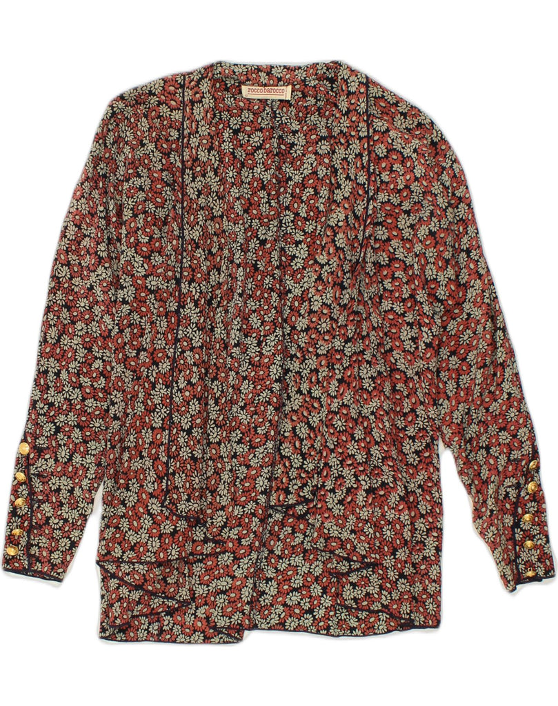 ROCCOBAROCCO Womens Ruffle Front Cardigan Top EU 42 Large Red Floral | Vintage Roccobarocco | Thrift | Second-Hand Roccobarocco | Used Clothing | Messina Hembry 