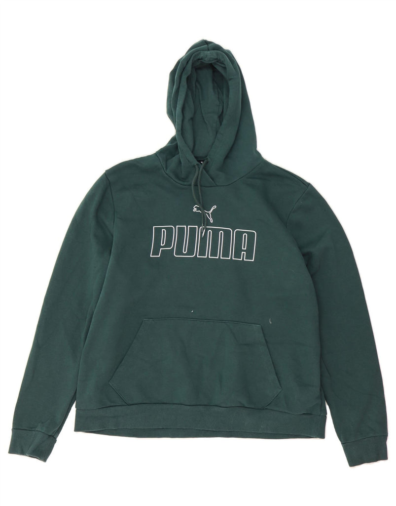 PUMA Womens Graphic Hoodie Jumper UK 20 2XL Green Cotton Vintage Puma and Second-Hand Puma from Messina Hembry 