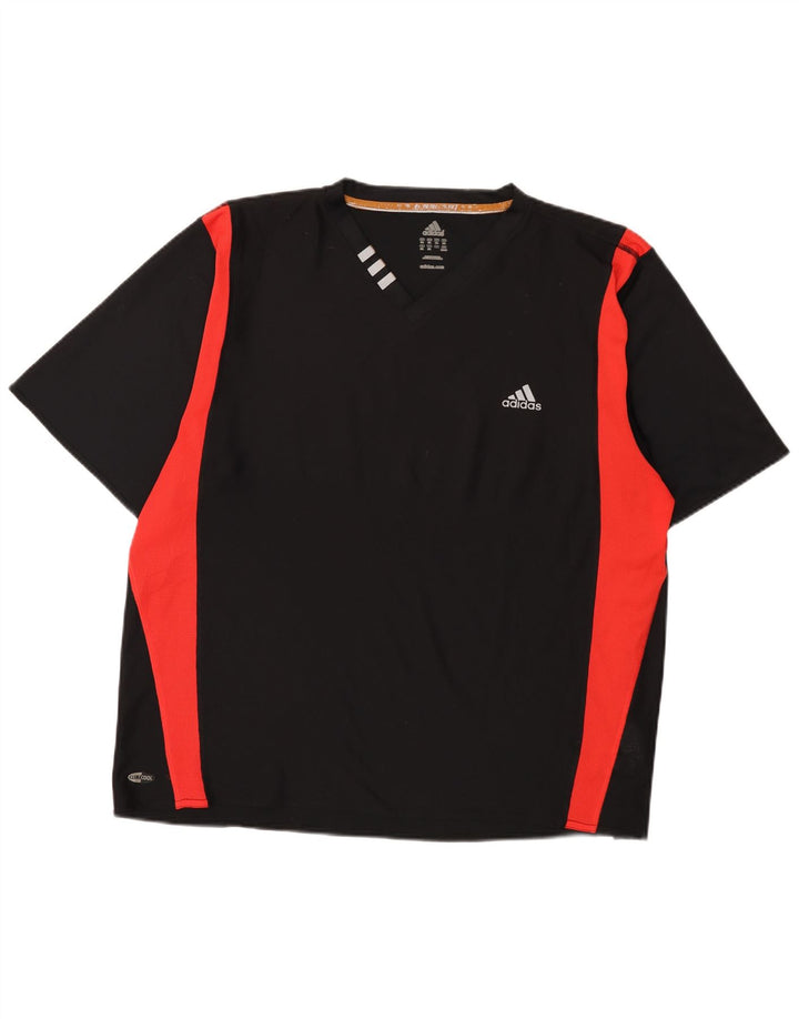ADIDAS Mens Climacool T-Shirt Top 2XL Black Colourblock Polyester