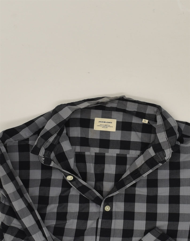 JACK & JONES Mens Shirt Medium Grey Check Cotton | Vintage Jack & Jones | Thrift | Second-Hand Jack & Jones | Used Clothing | Messina Hembry 