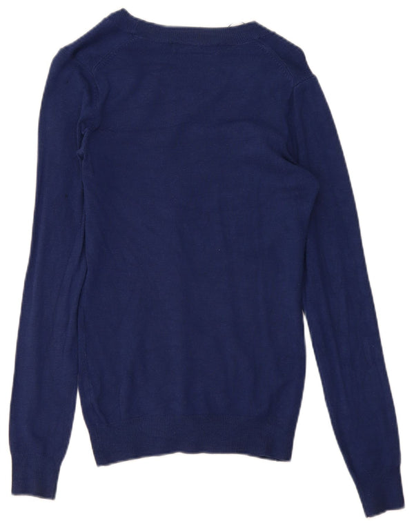 Zara Womens Cardigan Sweater UK 8 Small Navy Blue Viscose