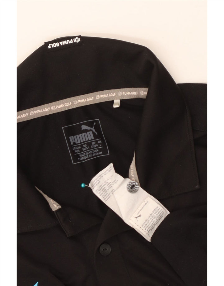 Puma Mens Golf Polo Shirt Large Black Polyester