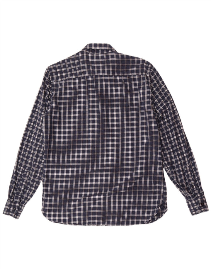 Crew Clothing Mens Slim Fit Flannel Shirt Medium Navy Blue Check Cotton