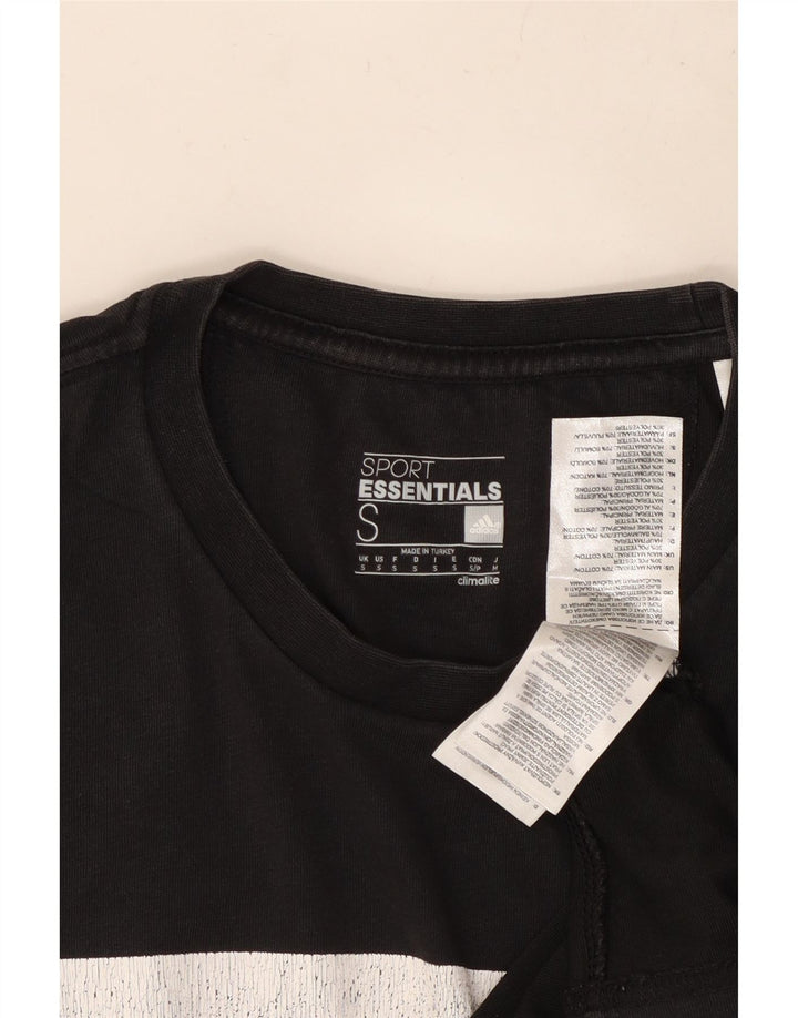 ADIDAS Mens Climalite Graphic T-Shirt Top Small Black Cotton