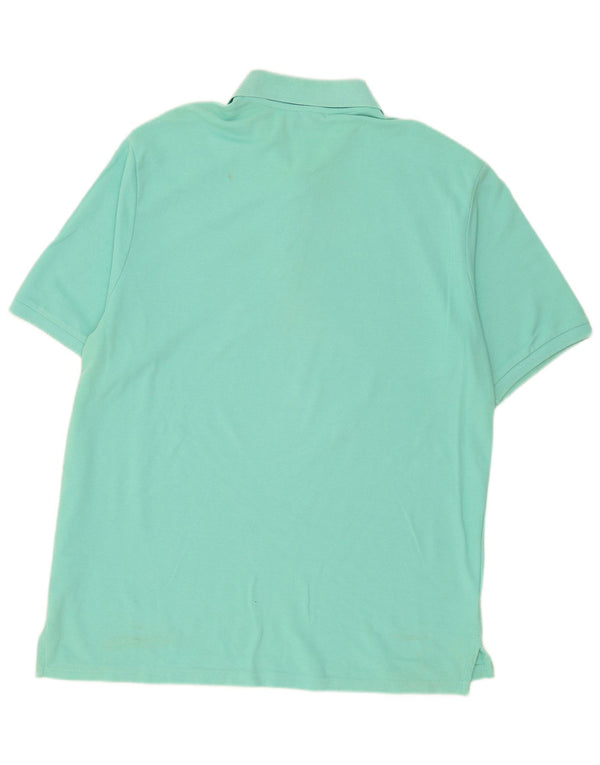 Yves Saint Laurent Mens Polo Shirt 2XL Turquoise Cotton