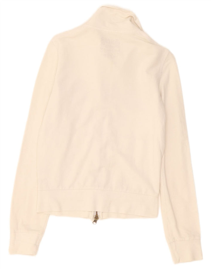 Guess Womens Graphic Tracksuit Top Jacket UK 10 Small White Cotton