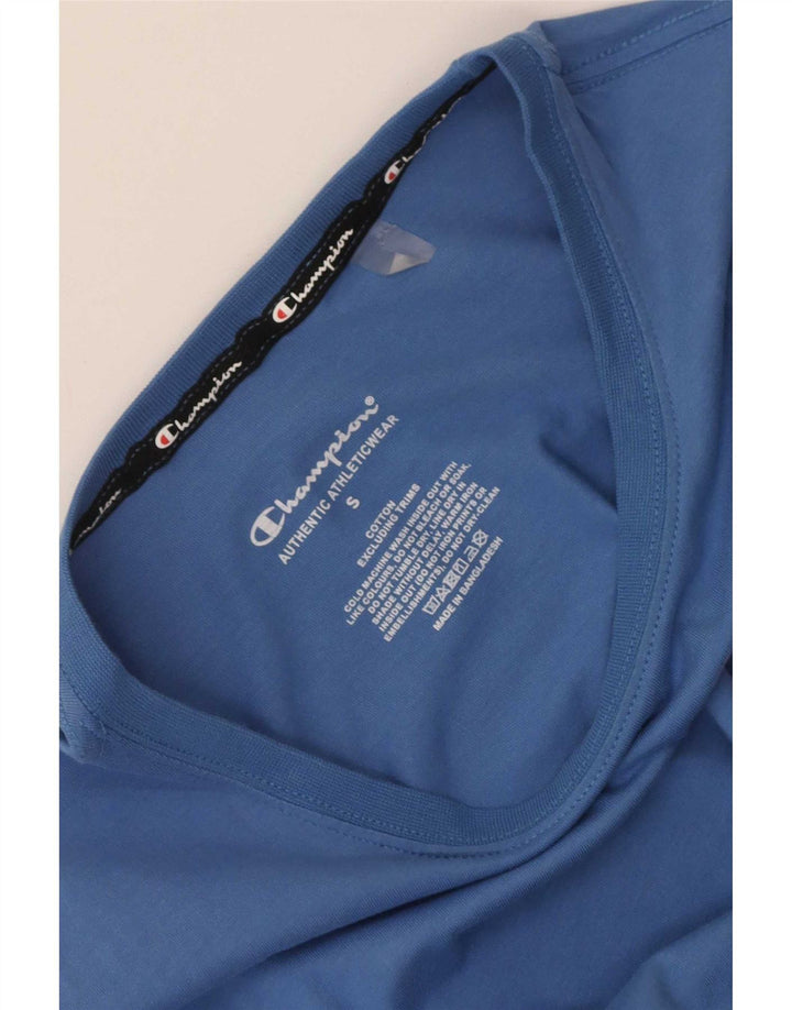 Champion Mens Graphic T-Shirt Top Small Blue Cotton