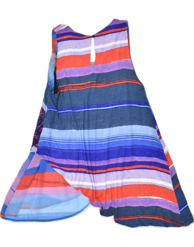 DESIGUAL Womens Asymmetric Sleeveless Blouse Top UK 14 Large Blue Striped | Vintage | Thrift | Second-Hand | Used Clothing | Messina Hembry 