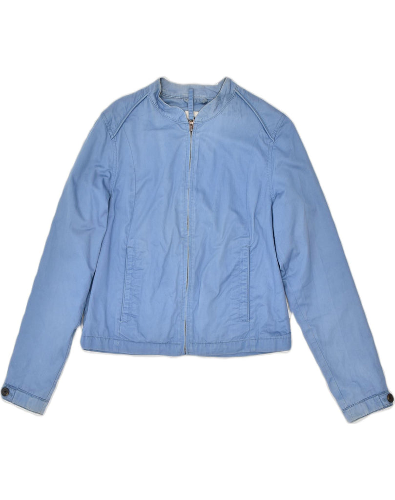 TIMBERLAND Womens Bomber Jacket UK 14 Medium Blue Cotton | Vintage | Thrift | Second-Hand | Used Clothing | Messina Hembry 