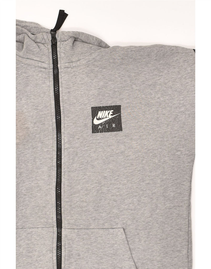 NIKE Boys Graphic Zip Hoodie Sweater 13-14 Years XL Grey Cotton | Vintage Nike | Thrift | Second-Hand Nike | Used Clothing | Messina Hembry 