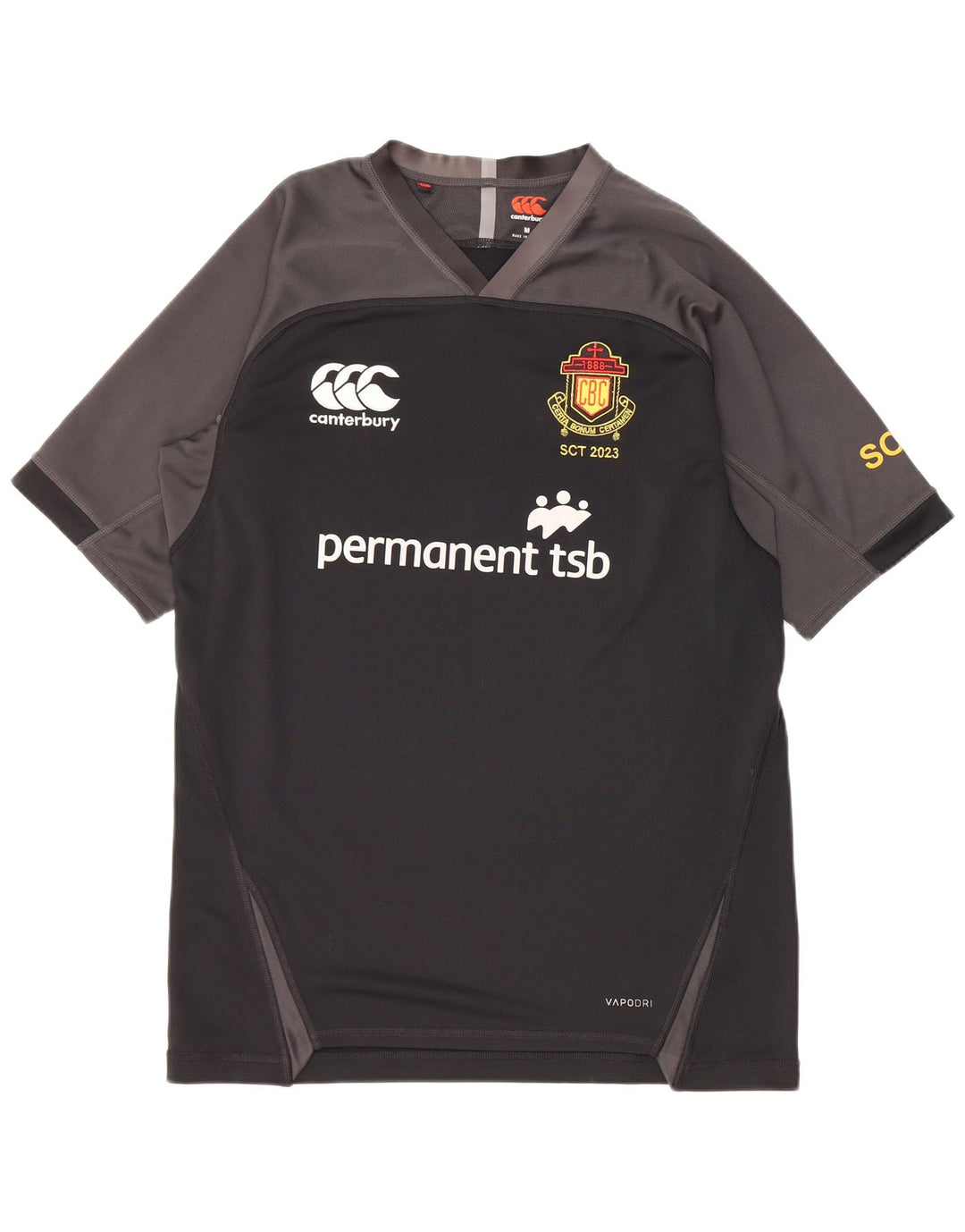 Canterbury Mens Graphic T-Shirt Top Medium Black Colourblock Polyester