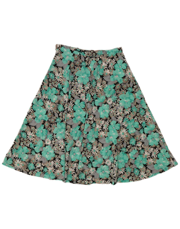 Vintage Womens A-Line Skirt W24 XS Green Floral