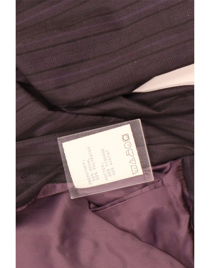 Vintage Womens Double Breasted Blazer Jacket UK 14 Medium Purple Striped