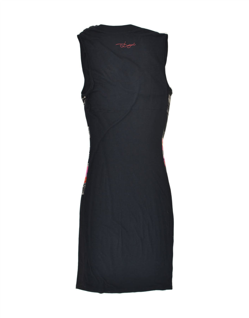 DESIGUAL Womens Drop Neck Maxi Dress UK 10 Small Black Floral | Vintage Desigual | Thrift | Second-Hand Desigual | Used Clothing | Messina Hembry 