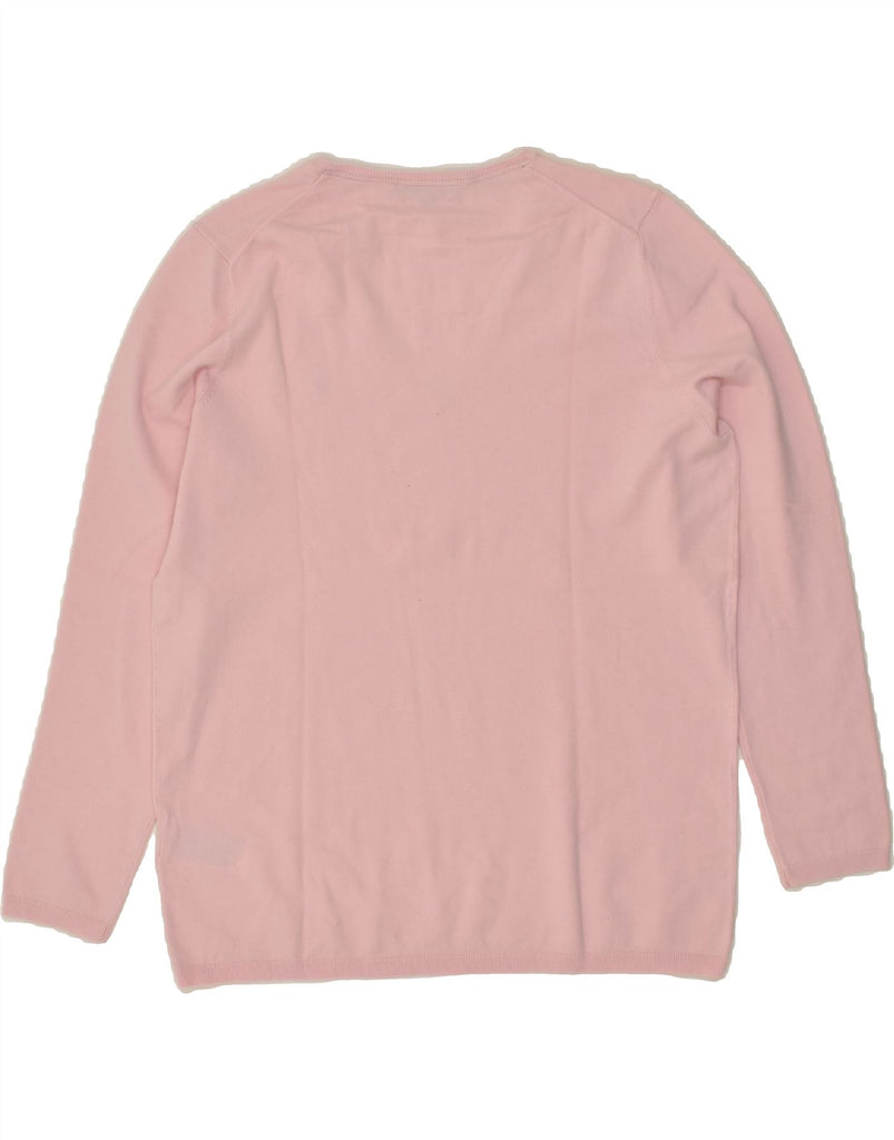 TOMMY HILFIGER Womens V-Neck Jumper Sweater UK 18 XL Pink Cotton Vintage Tommy Hilfiger and Second-Hand Tommy Hilfiger from Messina Hembry 