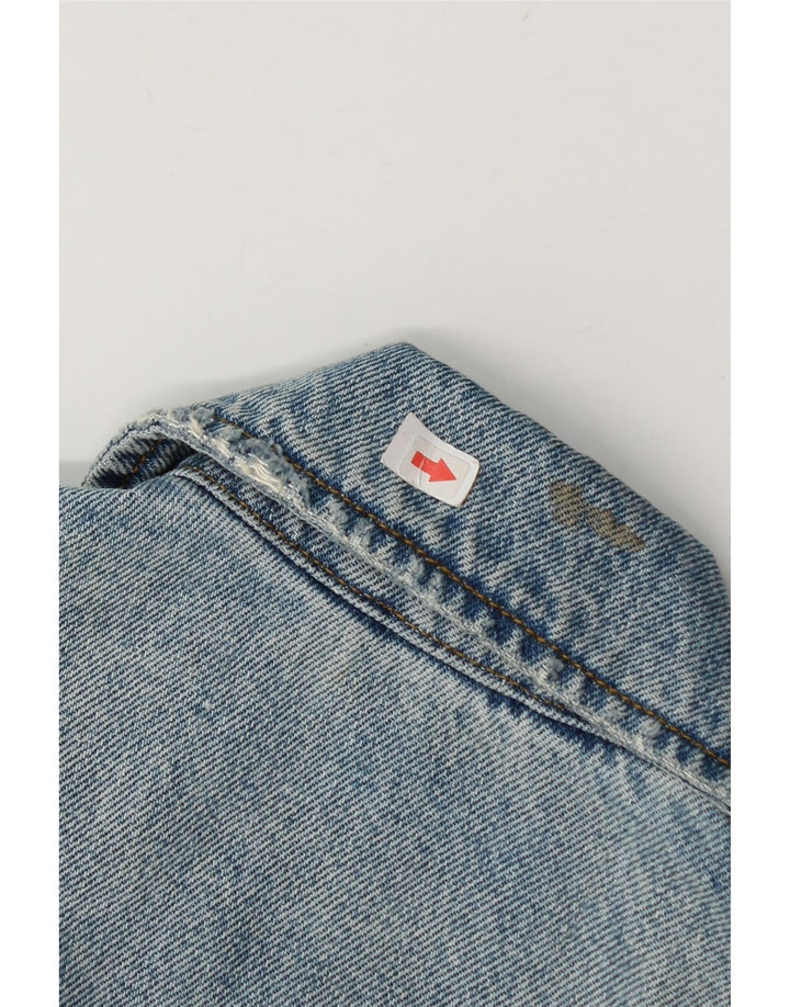 Zara Womens Distressed Denim Jacket UK 14 Medium Blue