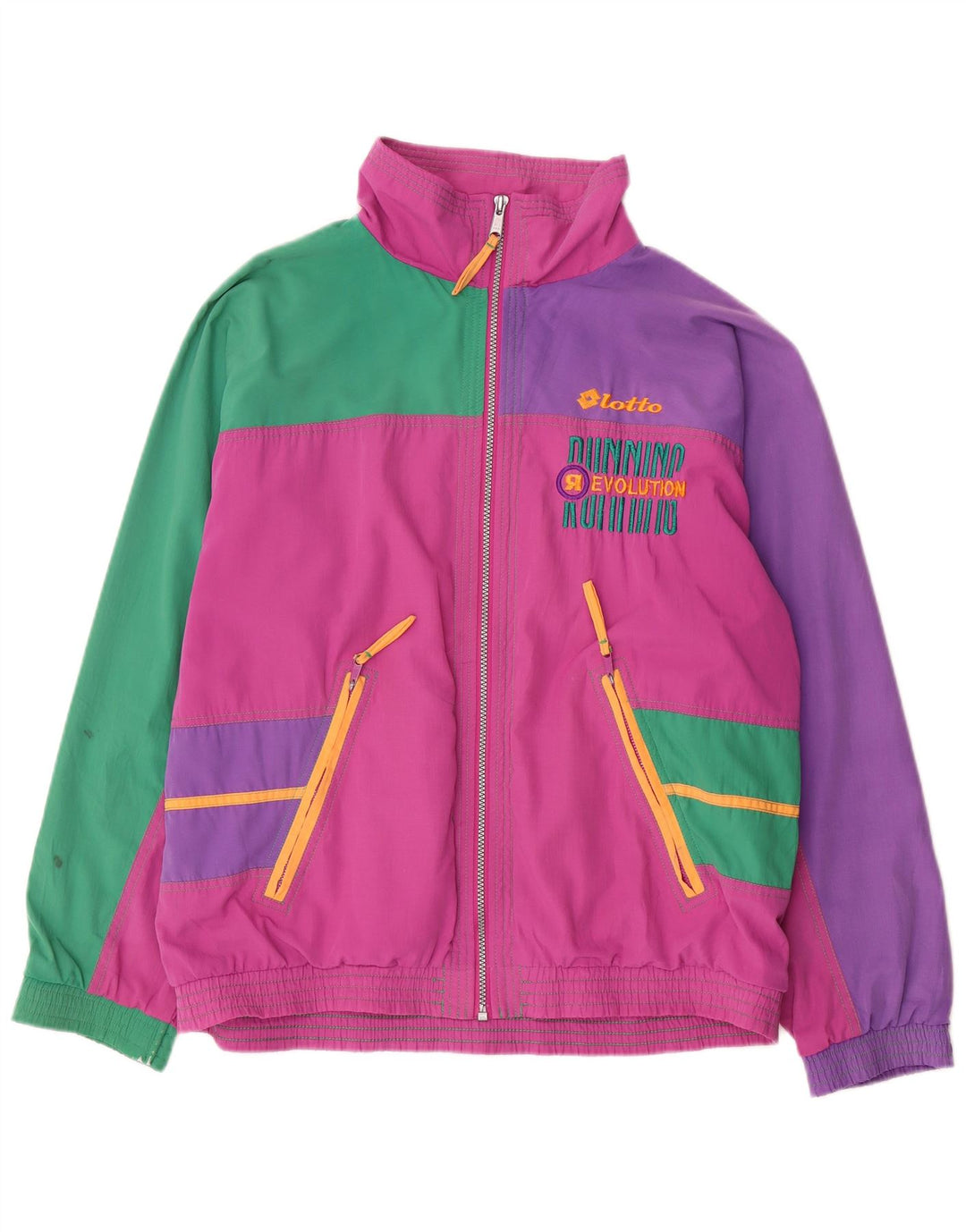 Lotto Womens Tracksuit Top Jacket UK 18 XL Multicoloured Colourblock