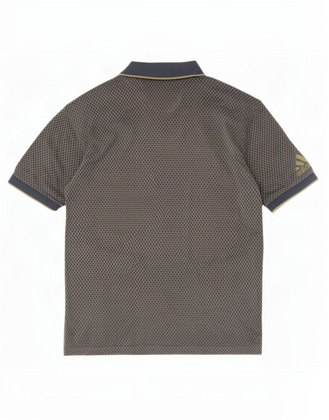 Adidas Mens Polo Shirt Large Grey Argyle/Diamond Cotton