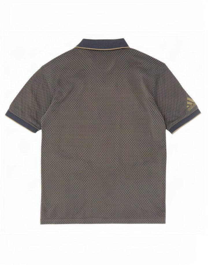 Adidas Mens Polo Shirt Large Grey Argyle/Diamond Cotton