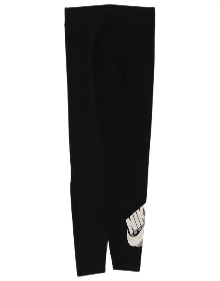 NIKE Womens Tight Fit Graphic Leggings UK 10 Small  Black