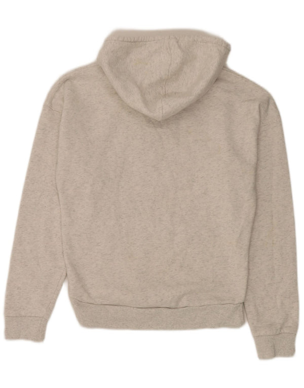 Reebok Womens Oversized Hoodie Jumper UK 8/10 Small Grey Flecked Cotton