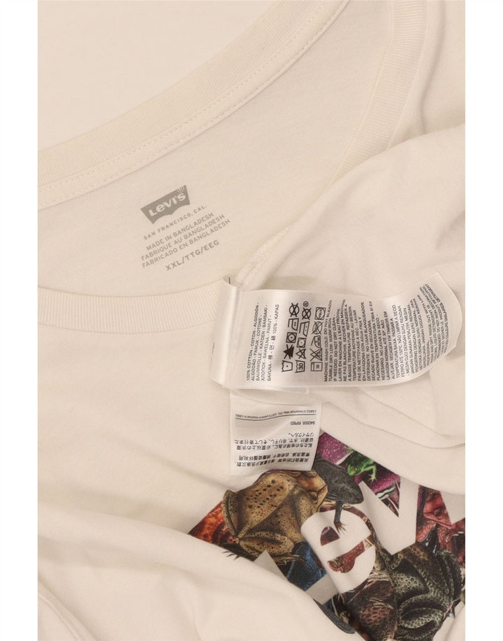 Levi's Womens Graphic T-Shirt Top 2XL White Cotton