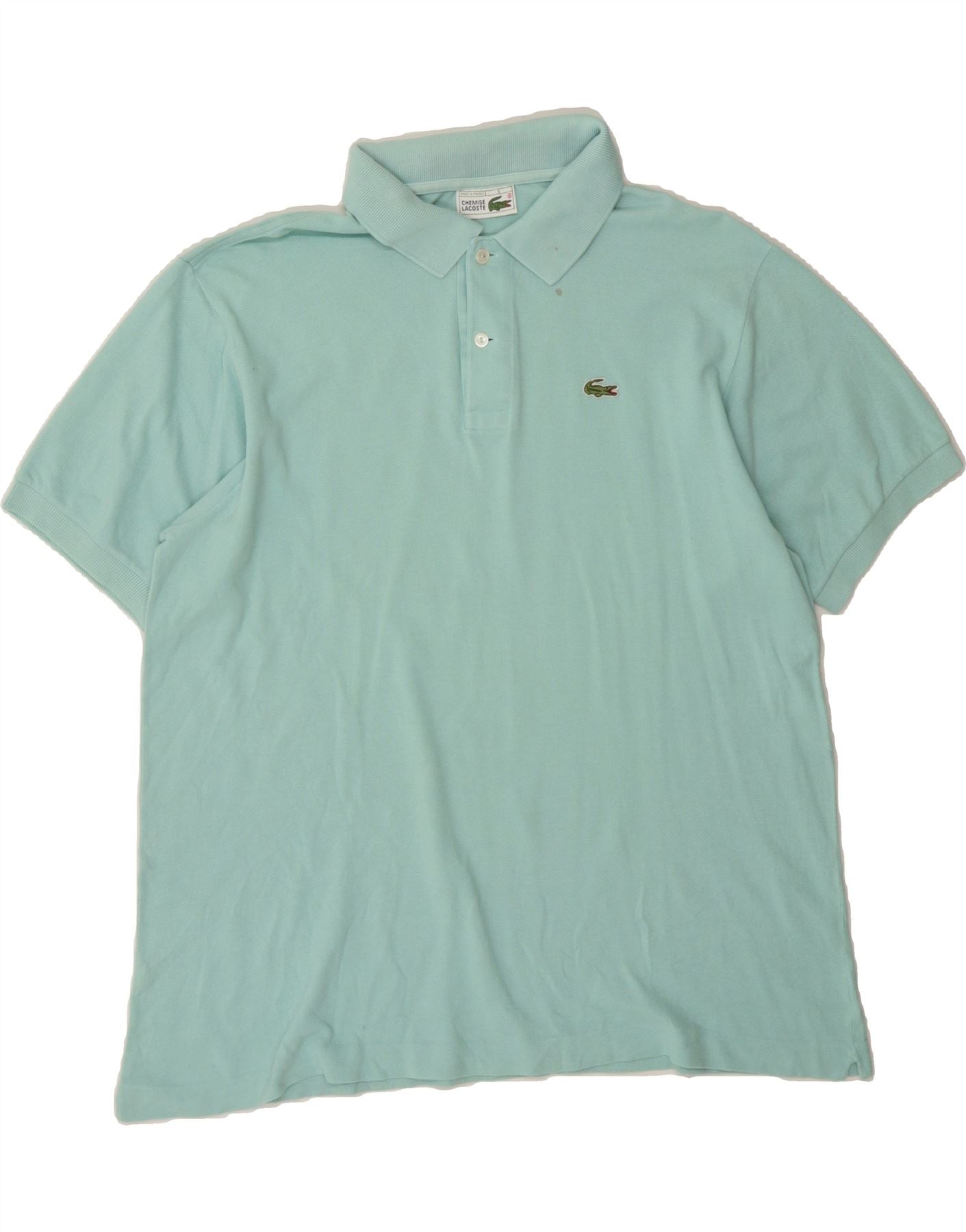LACOSTE Mens Polo Shirt Size XL Turquoise Cotton Vintage