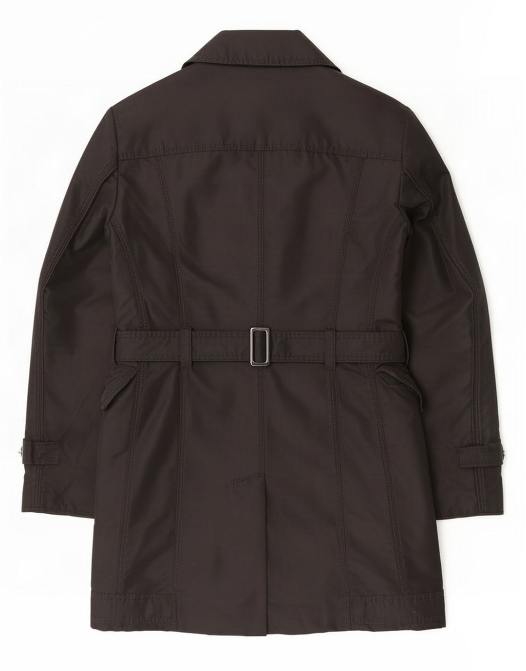 PEUTEREY Womens Trench Coat IT 42 Medium Black Polyester
