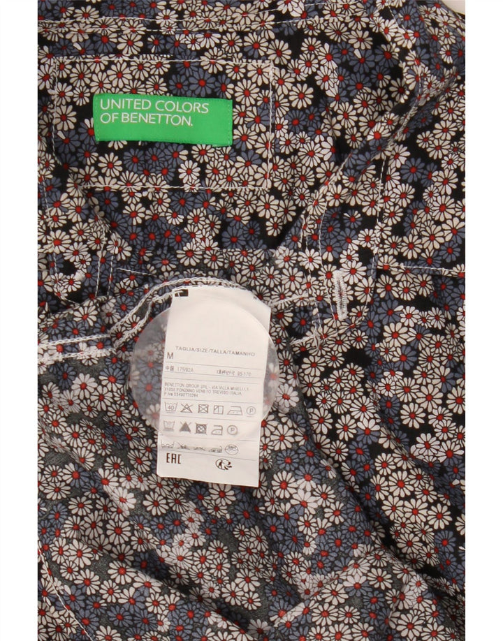 BENETTON Mens Short Sleeve Shirt Medium Multicoloured Floral Cotton