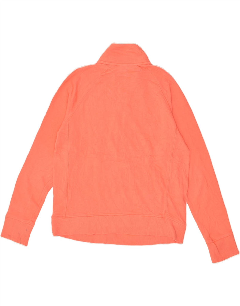 UNDER ARMOUR Womens Zip Neck Sweatshirt Jumper UK 14 Medium Orange Cotton | Vintage Under Armour | Thrift | Second-Hand Under Armour | Used Clothing | Messina Hembry 