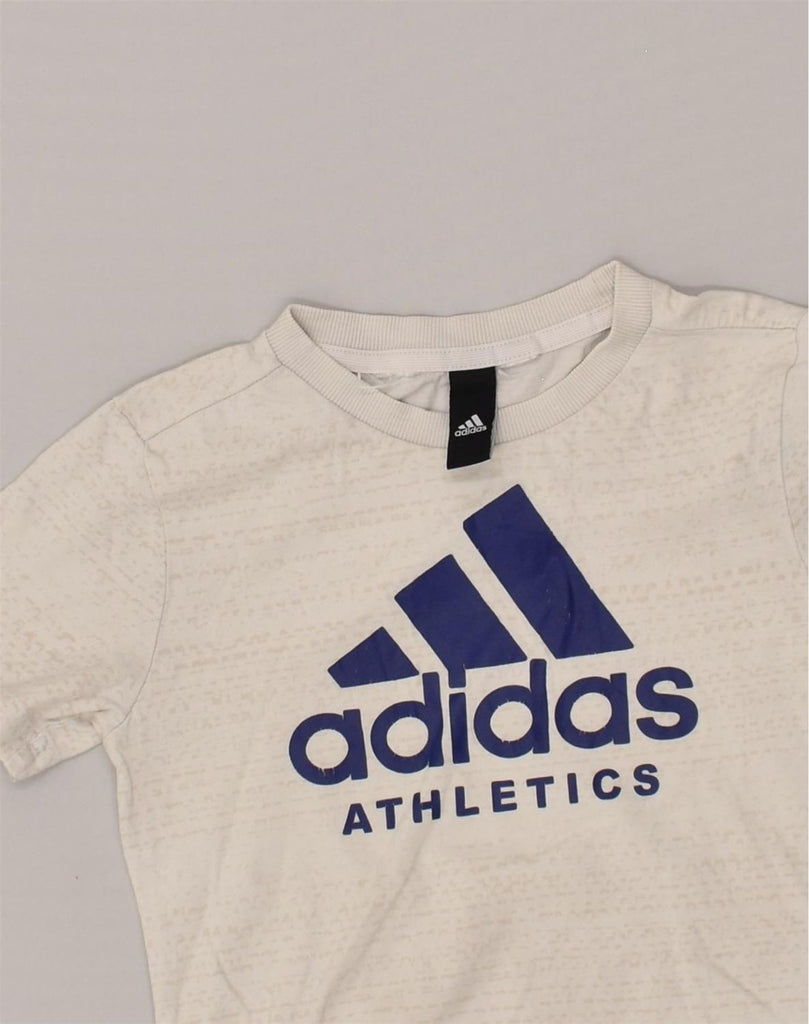 ADIDAS Boys Graphic T-Shirt Top 7-8 Years Grey | Vintage Adidas | Thrift | Second-Hand Adidas | Used Clothing | Messina Hembry 