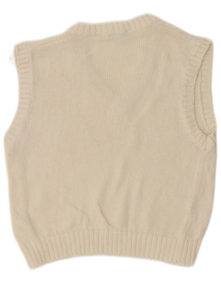 Zara Womens Crop Vest Tank Top UK 12 Medium White Cotton