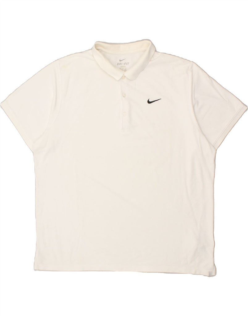 NIKE Mens Dri Fit Polo Shirt UK 50/52 2XL Off White Cotton Vintage Nike and Second-Hand Nike from Messina Hembry 