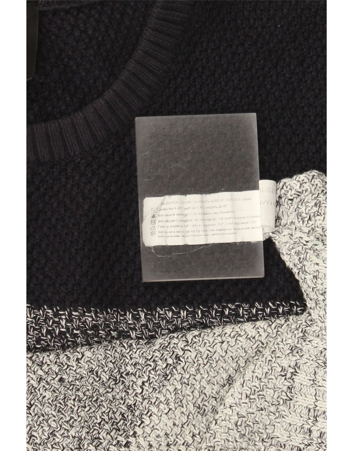 Richmond Mens Crew Neck Jumper Sweater Large Multicoloured Striped Cotton