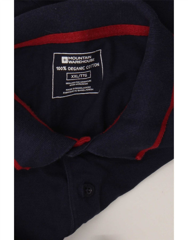 Mountain Warehouse Mens Polo Shirt 2XL Navy Blue Cotton
