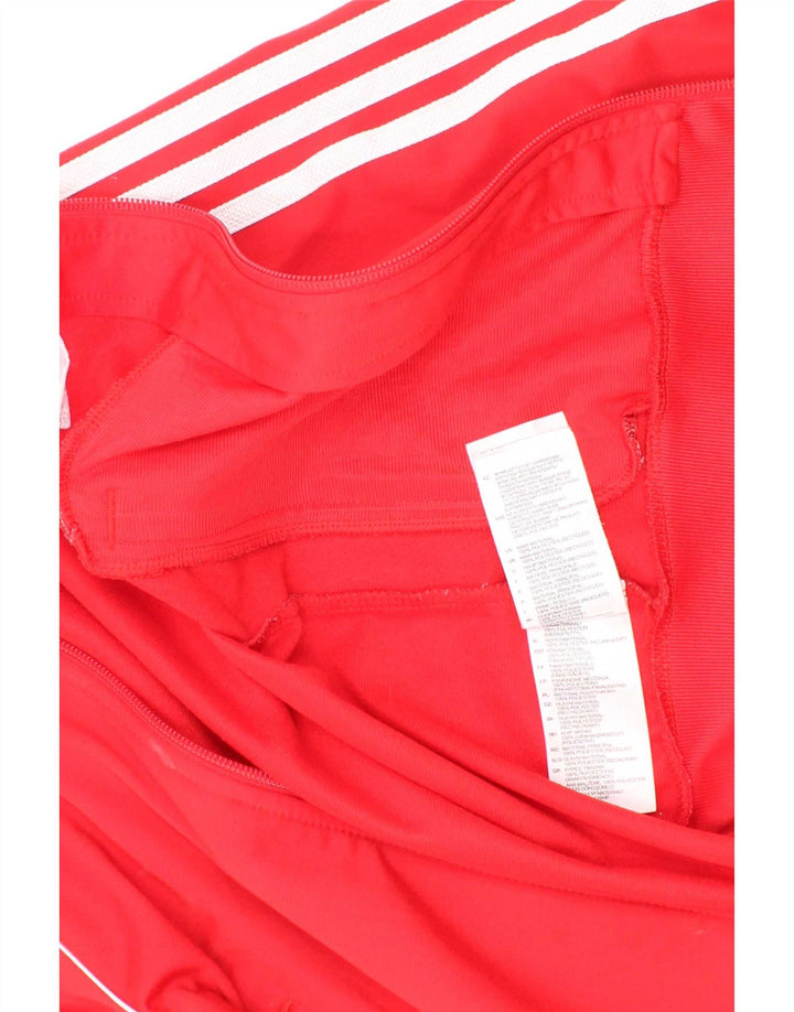 Adidas Boys Tracksuit Top Jacket 6-7 Years Red Polyester