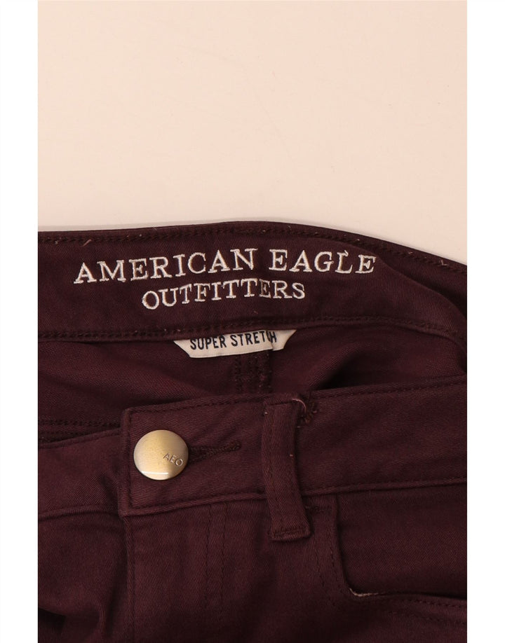 AMERICAN EAGLE OUTFITTERS Womens Cropped Jeans UK 8 Small W26 L24 Burgundy