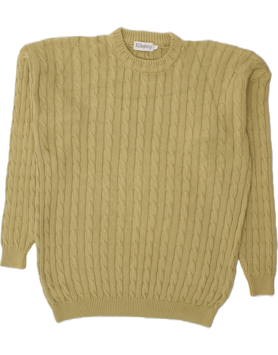 VINTAGE Mens Crew Neck Jumper Sweater XL Beige Cotton Vintage Vintage and Second-Hand Vintage from Messina Hembry 