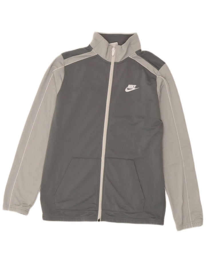 Nike Boys Tracksuit Top Jacket 13-14 Years XL Grey Polyester