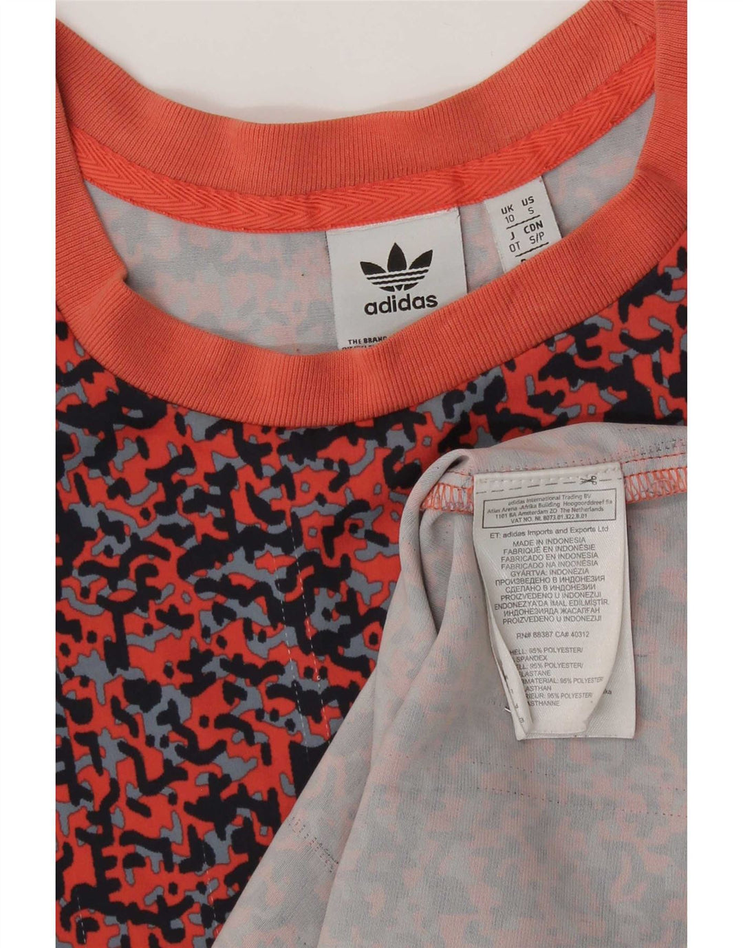 Adidas Womens Abstract Pattern T-Shirt Dress UK 10 Small Multicoloured