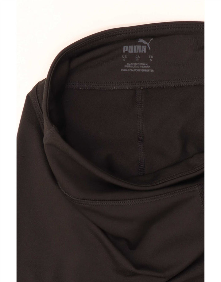 Puma Womens Graphic Leggings UK 10 Small Black Colourblock