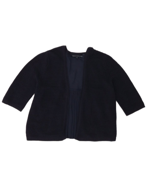French Connection Womens 3/4 Sleeve Bolero Top UK 10 Small Navy Blue Cotton