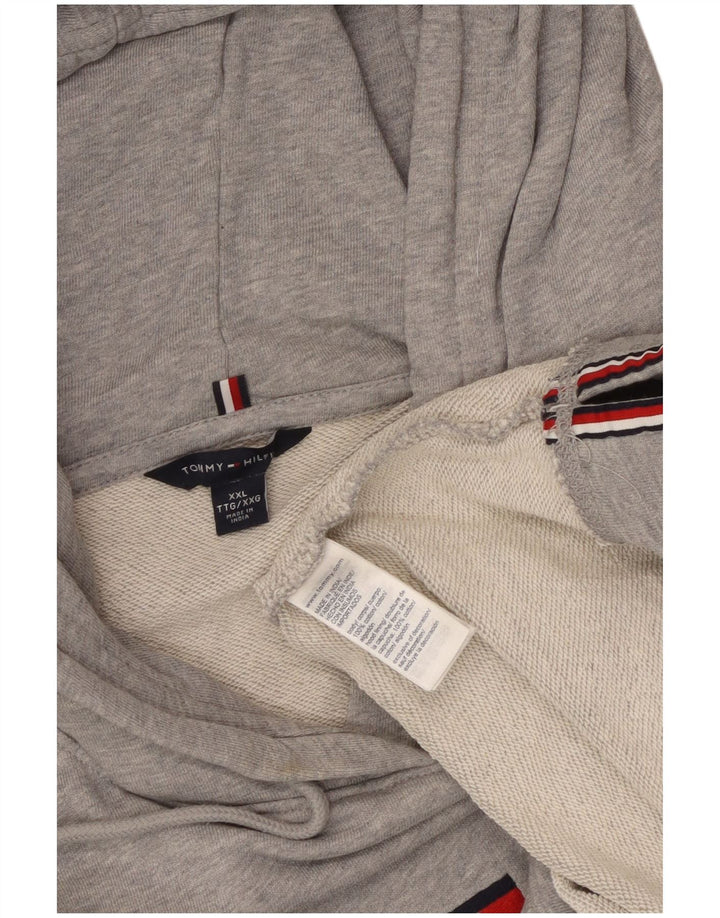 Tommy Hilfiger Mens Graphic Hoodie Jumper 2XL Grey Cotton