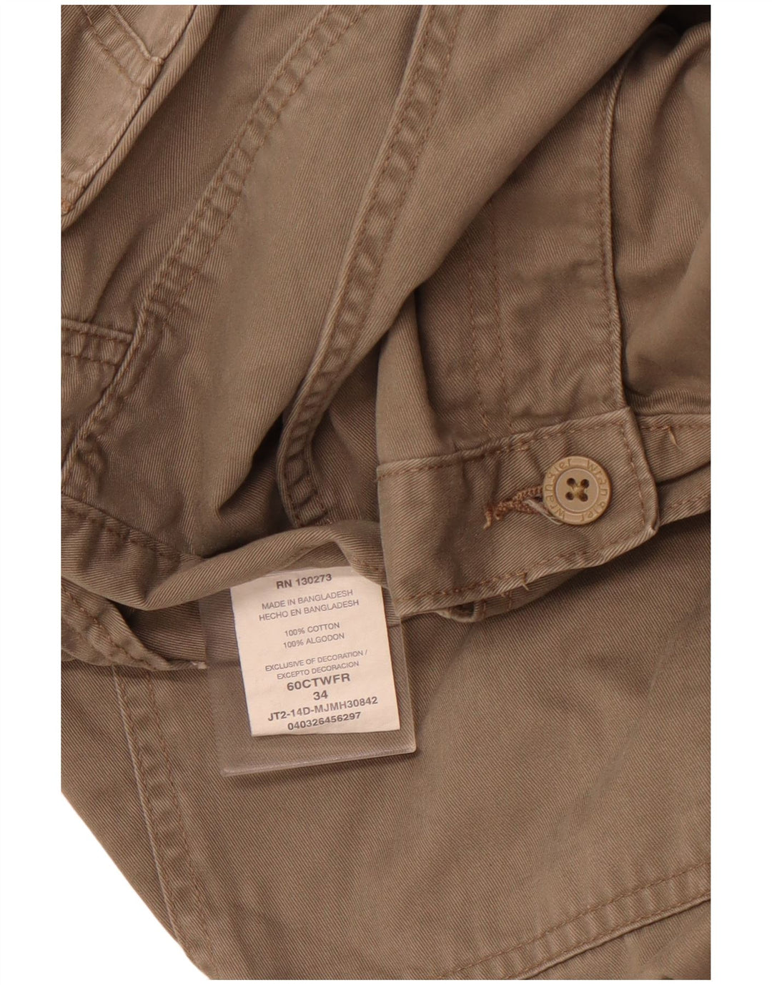 WRANGLER Mens Cargo Shorts W34 Large Brown Cotton