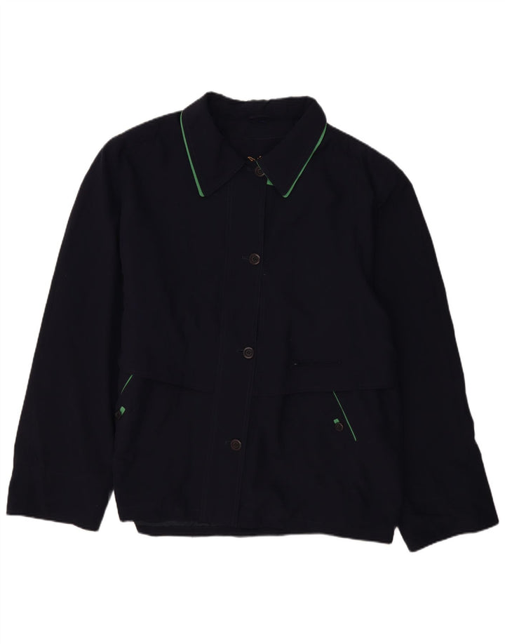 BIAGGINI Womens Oversized Bomber Jacket IT 50 XL Navy Blue Polyester