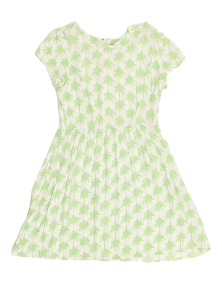PEPE JEANS Womens A-Line Dress UK 10 Small White Floral Viscose Hawaiian | Vintage PEPE Jeans | Thrift | Second-Hand PEPE Jeans | Used Clothing | Messina Hembry 